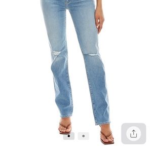 LE JEAN Starlight Wash High-Rise Straight Jean